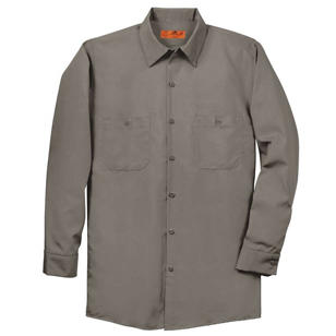 Red Kap Long Sleeve Industrial Work Shirt - Dark/Colors - Gray