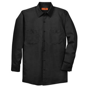 Red Kap Long Sleeve Industrial Work Shirt - Dark/Colors - Black