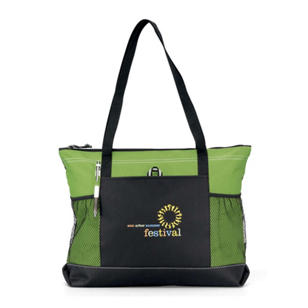Select Zippered Tote - Green, Apple