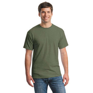 Gildan Heavy 100% Cotton T-Shirt - Green, Military Heather