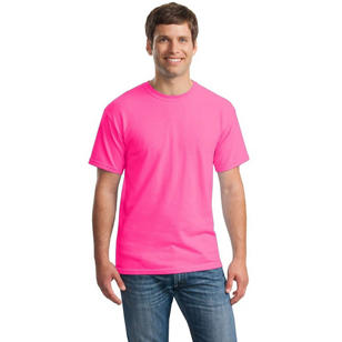 Gildan Heavy 100% Cotton T-Shirt - Pink, Safety
