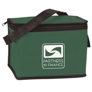 6 Pack Nonwoven Cooler Bag - Green, Hunter