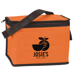 6 Pack Nonwoven Cooler Bag - Orange