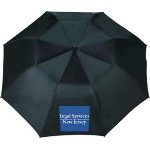 46" Blue Skies Auto Open Folding Umbrella - Black