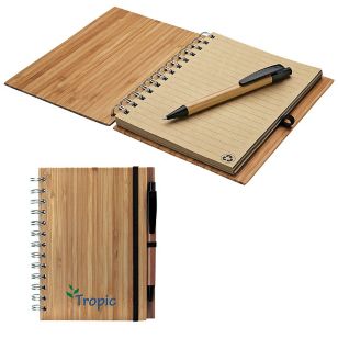 Albany Bamboo Notebook & Pen - Bamboo