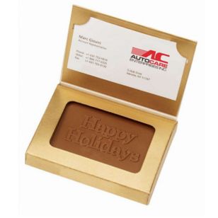 Molded Business Card Chocolate Bar - 1 oz. - Gold