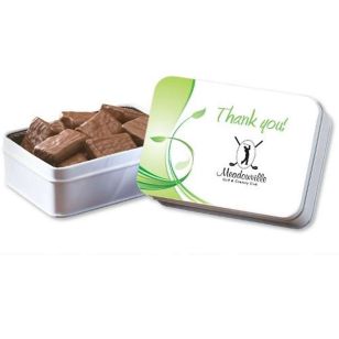 Keepsake Gift Tin with Dark Chocolate Covered Almonds - White