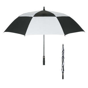 58" Arc Vented Windproof Umbrella - White/Black