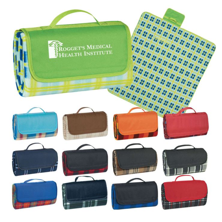 Roll-Up Picnic Blanket - Embroidered - 