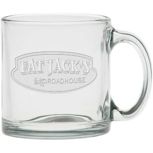 13 oz. Etched Clear Crystal Coffee Mug - Clear