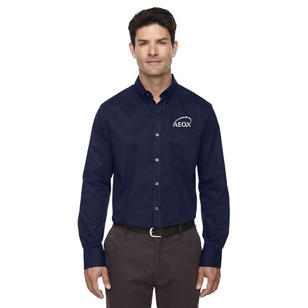 Core 365 Men's Operate Long-Sleeve Twill Shirt - Blue, Classic Navy