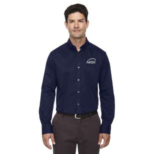 Core 365 Men's Operate Long-Sleeve Twill Shirt - Blue, Classic Navy