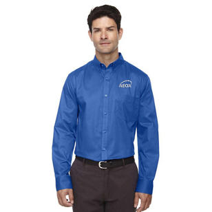 Core 365 Men's Operate Long-Sleeve Twill Shirt - Blue, True Royal