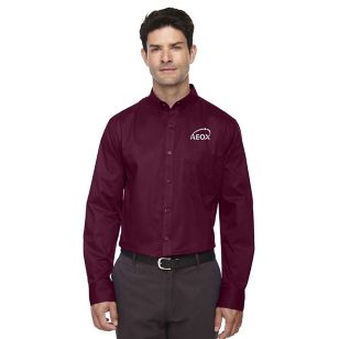 Core 365 Men's Operate Long-Sleeve Twill Shirt - Burgundy