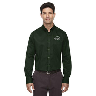 Core 365 Men's Operate Long-Sleeve Twill Shirt - Green, Forest