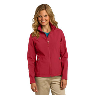 Port Authority Ladies Core Soft Shell Jacket - Dark/Color - Red, Rich