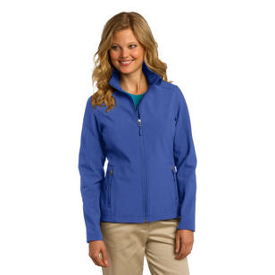 Port Authority Ladies Core Soft Shell Jacket - Dark/Color - Blue, Royal True