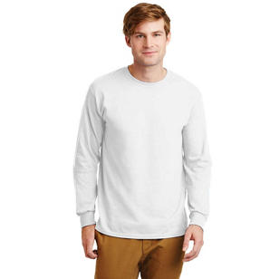 Gildan Ultra Cotton 100% Cotton Long Sleeve T-Shirt - White