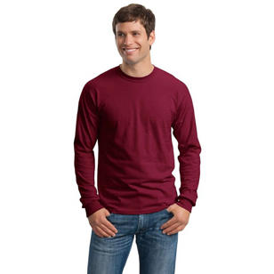 Gildan Ultra Cotton 100% Cotton Long Sleeve T-Shirt - Cardinal