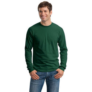 Gildan Ultra Cotton 100% Cotton Long Sleeve T-Shirt - Green, Forest