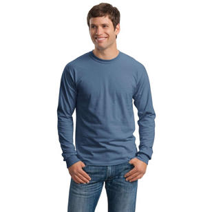 Gildan Ultra Cotton 100% Cotton Long Sleeve T-Shirt - Blue, Indigo
