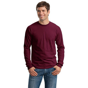 Gildan Ultra Cotton 100% Cotton Long Sleeve T-Shirt - Maroon