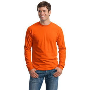 Gildan Ultra Cotton 100% Cotton Long Sleeve T-Shirt - Orange