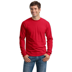 Gildan Ultra Cotton 100% Cotton Long Sleeve T-Shirt - Red