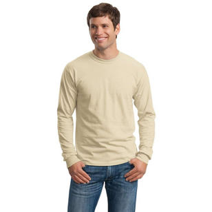 Gildan Ultra Cotton 100% Cotton Long Sleeve T-Shirt - Sand