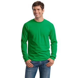 Gildan Ultra Cotton 100% Cotton Long Sleeve T-Shirt - Green, Irish