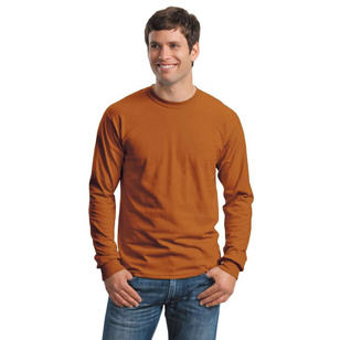 Gildan Ultra Cotton 100% Cotton Long Sleeve T-Shirt - Orange, Texas