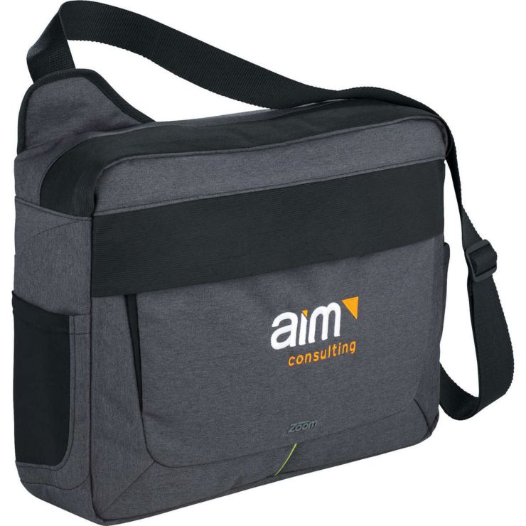 Zoom® Power Stretch 15" Computer Messenger Bag - Gray