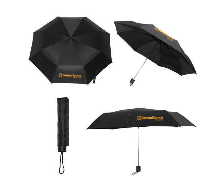42" Budget Folding Umbrella - Black