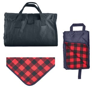 Jet Picnic Blanket - Black/Red/Black Plaid