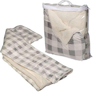 Micro Mink Sherpa Blanket - Gray, White
