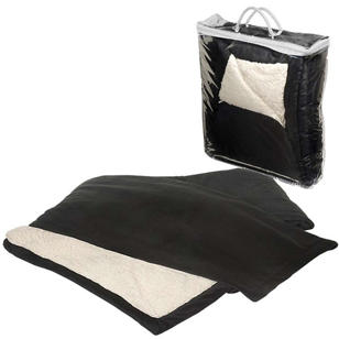 Micro Mink Sherpa Blanket - Black