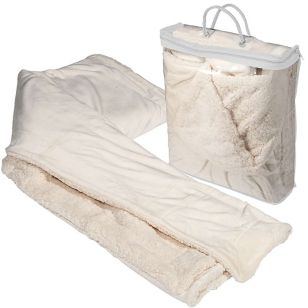 Micro Mink Sherpa Blanket - Tri Cream