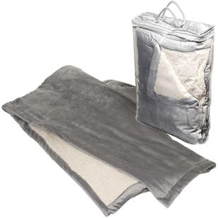Micro Mink Sherpa Blanket - Gray