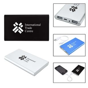 Slim Duo USB Aluminum Power Bank Charger - UL Certified - 