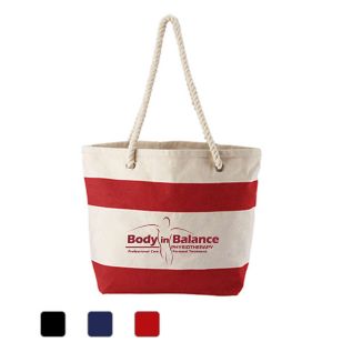 Cotton Resort Tote with Rope Handle - 