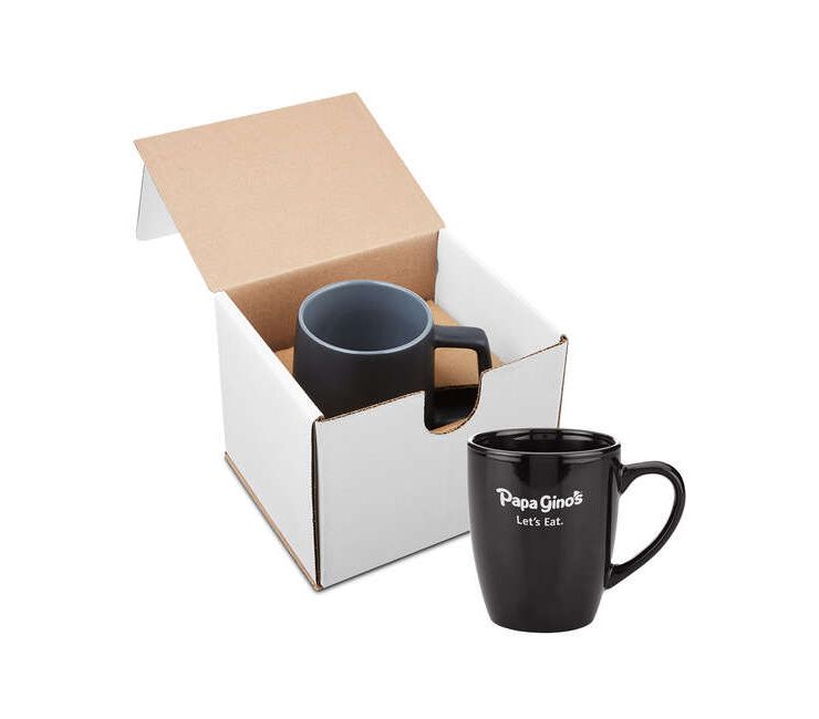 12 oz. Contemporary Challenger Cafe Ceramic Mug - With Mailer - 