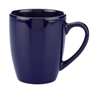 12 oz. Contemporary Challenger Cafe Ceramic Mug - With Mailer - Blue, Cobalt