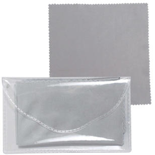 Microfiber Cleaner Cloth in Pouch - Gray
