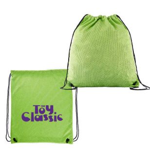 Sports Jersey Mesh Drawstring Backpack - Green, Lime