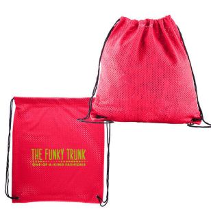 Sports Jersey Mesh Drawstring Backpack - Red