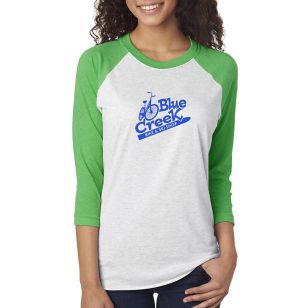 Next Level Unisex Triblend 3/4 Sleeve Raglan Tee - Dark/All - Green, Envy/ White, Heather