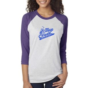 Next Level Unisex Triblend 3/4 Sleeve Raglan Tee - Dark/All - Purple, Rush/White, Heather