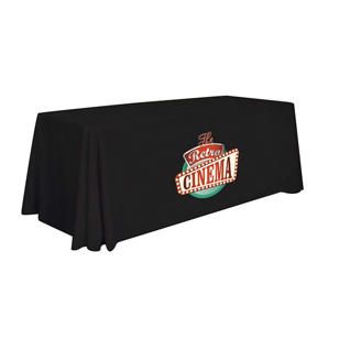 6' Economy Table Throw - Full-Color Thermal Imprint - Black