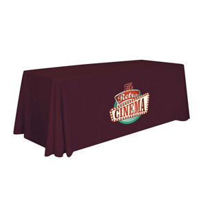 6' Economy Table Throw - Full-Color Thermal Imprint - Burgundy