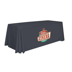 6' Economy Table Throw - Full-Color Thermal Imprint - Charcoal